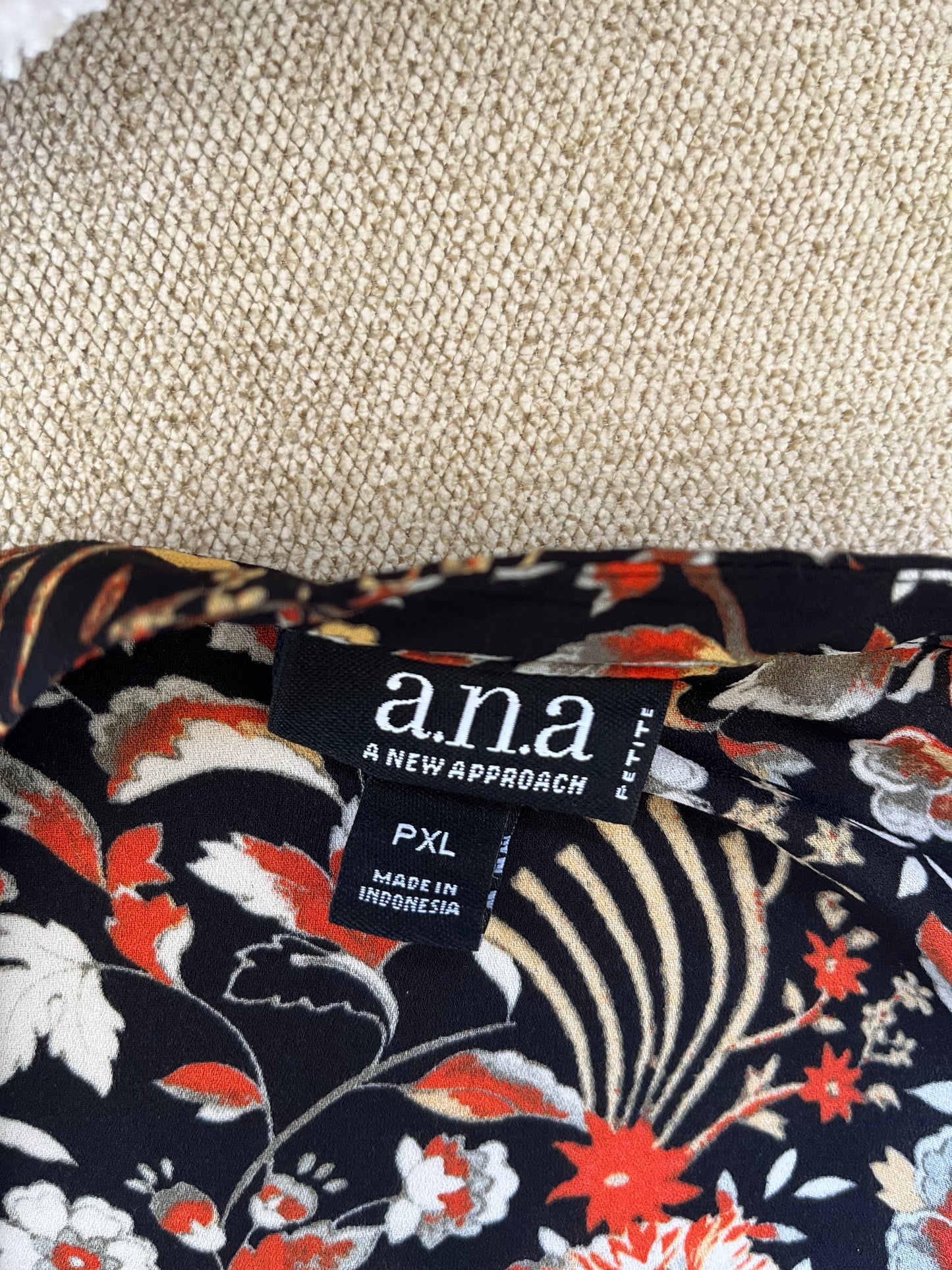 A.N.A. Black Floral Peplum Top