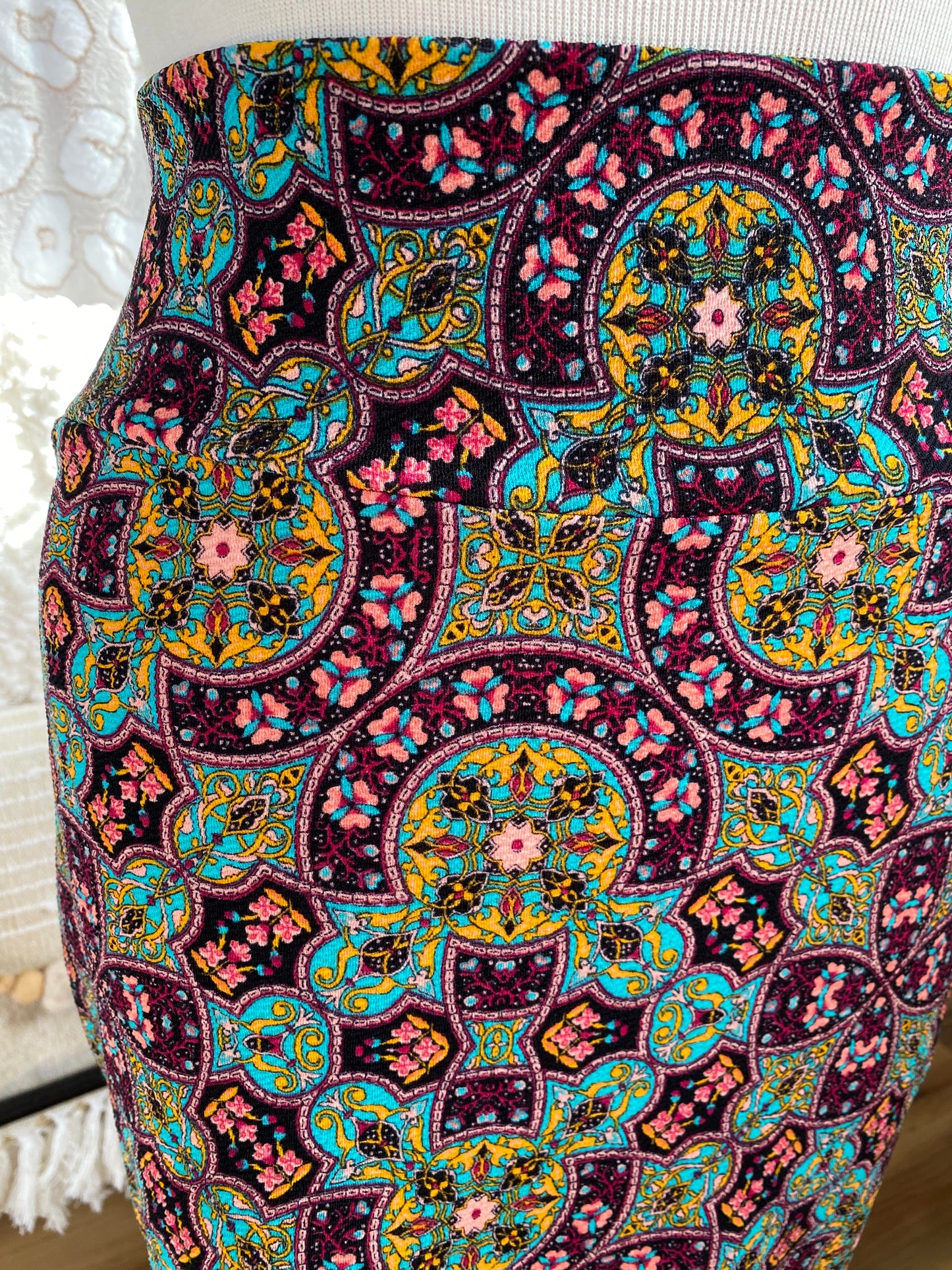 Lula Roe Kaleidoscope Print Pencil Skirt