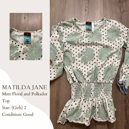 Matilda Jane Mint Floral and Polkadot Top