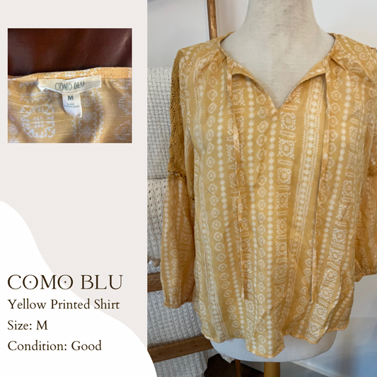 Como Blu Yellow Printed Shirt