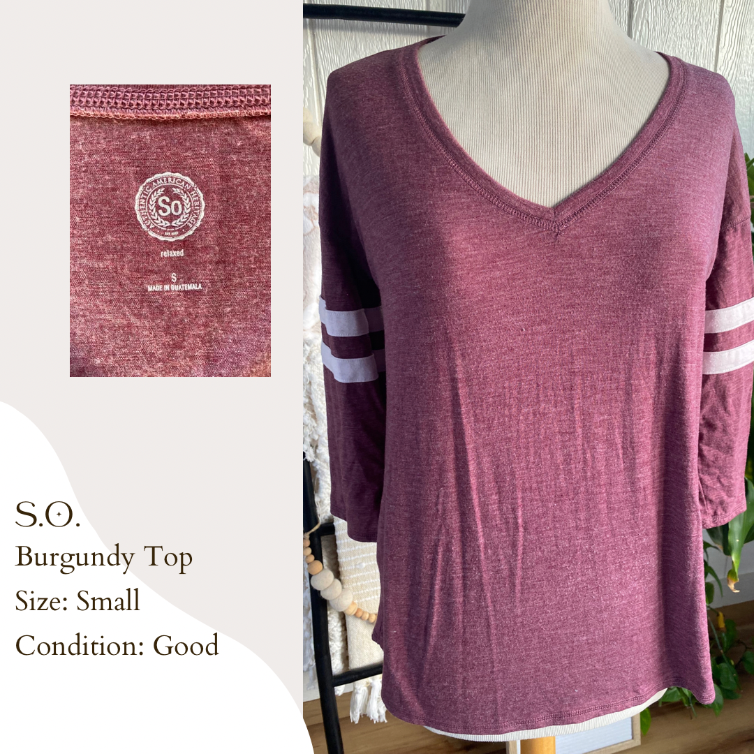 S.O. Burgundy Top