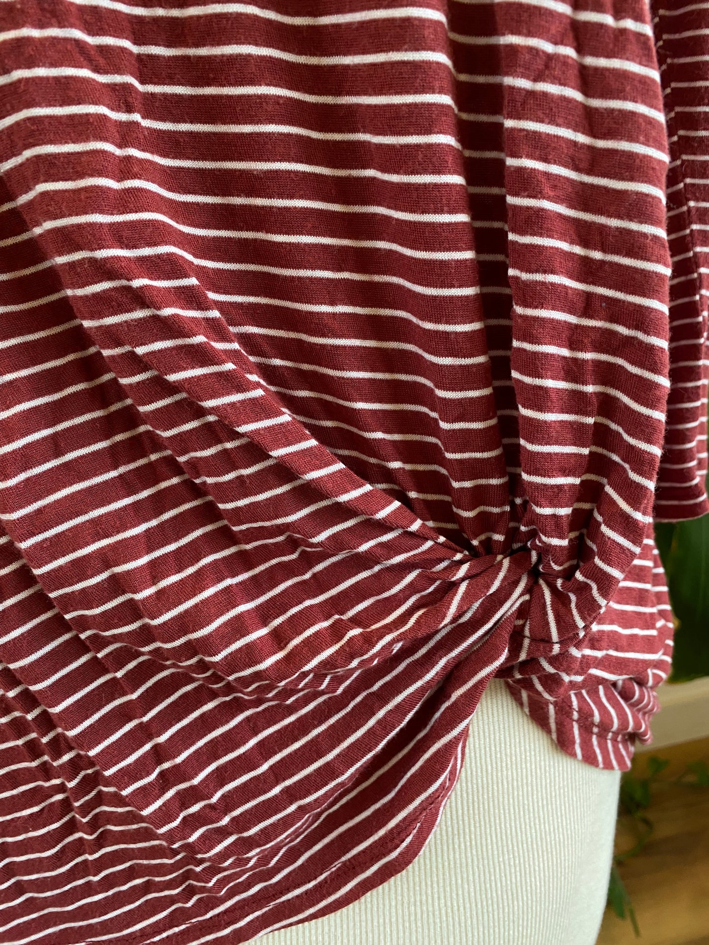 MTS Burgundy Stripe Top