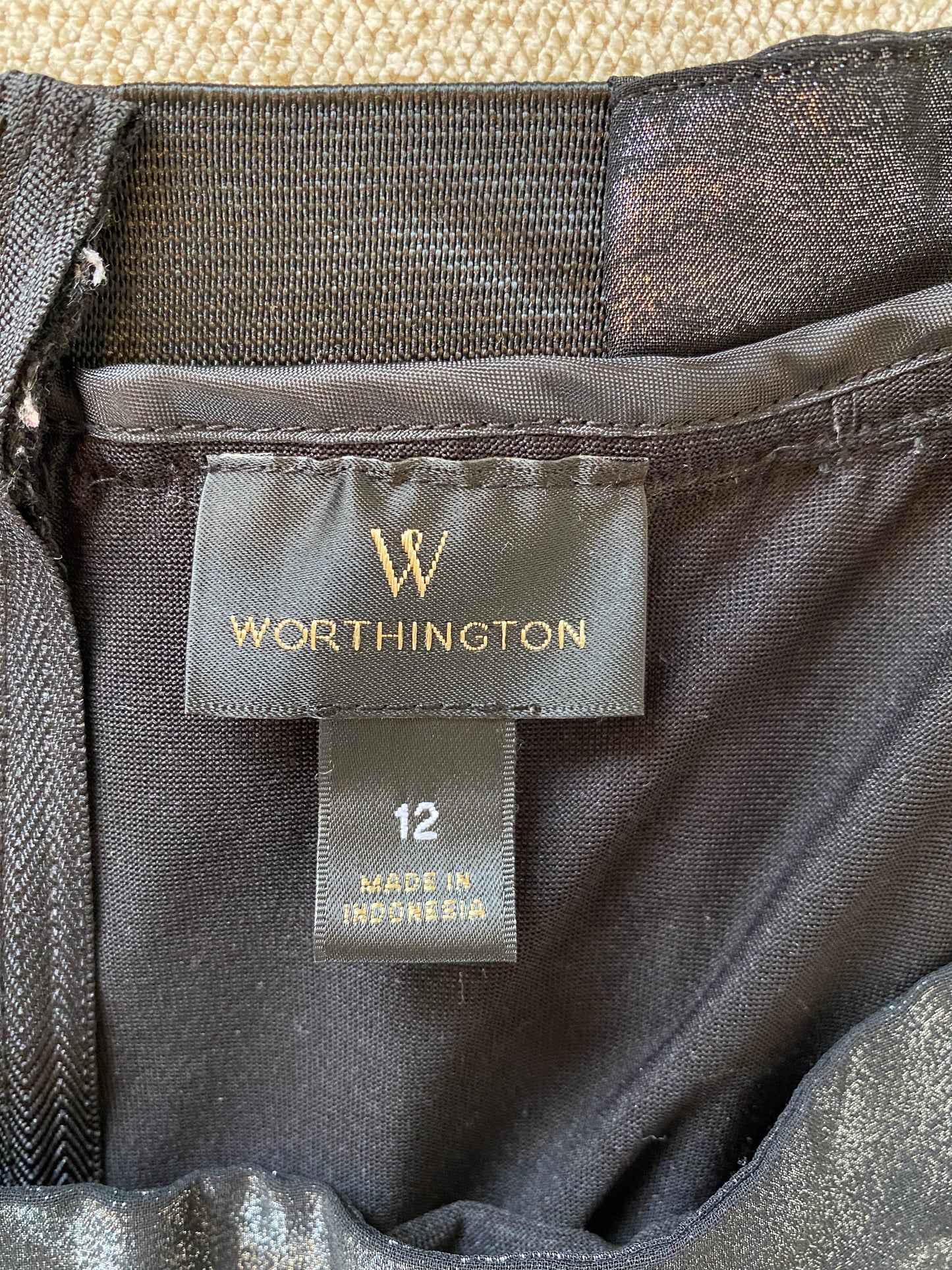 Worthington Black and Silver Midi Skirt