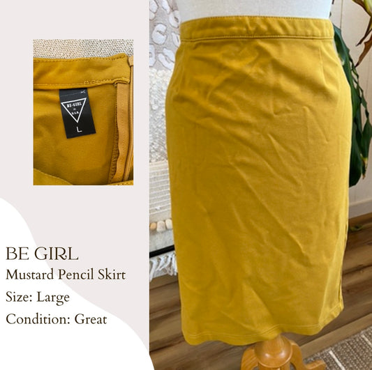 Be Girl Mustard Pencil Skirt