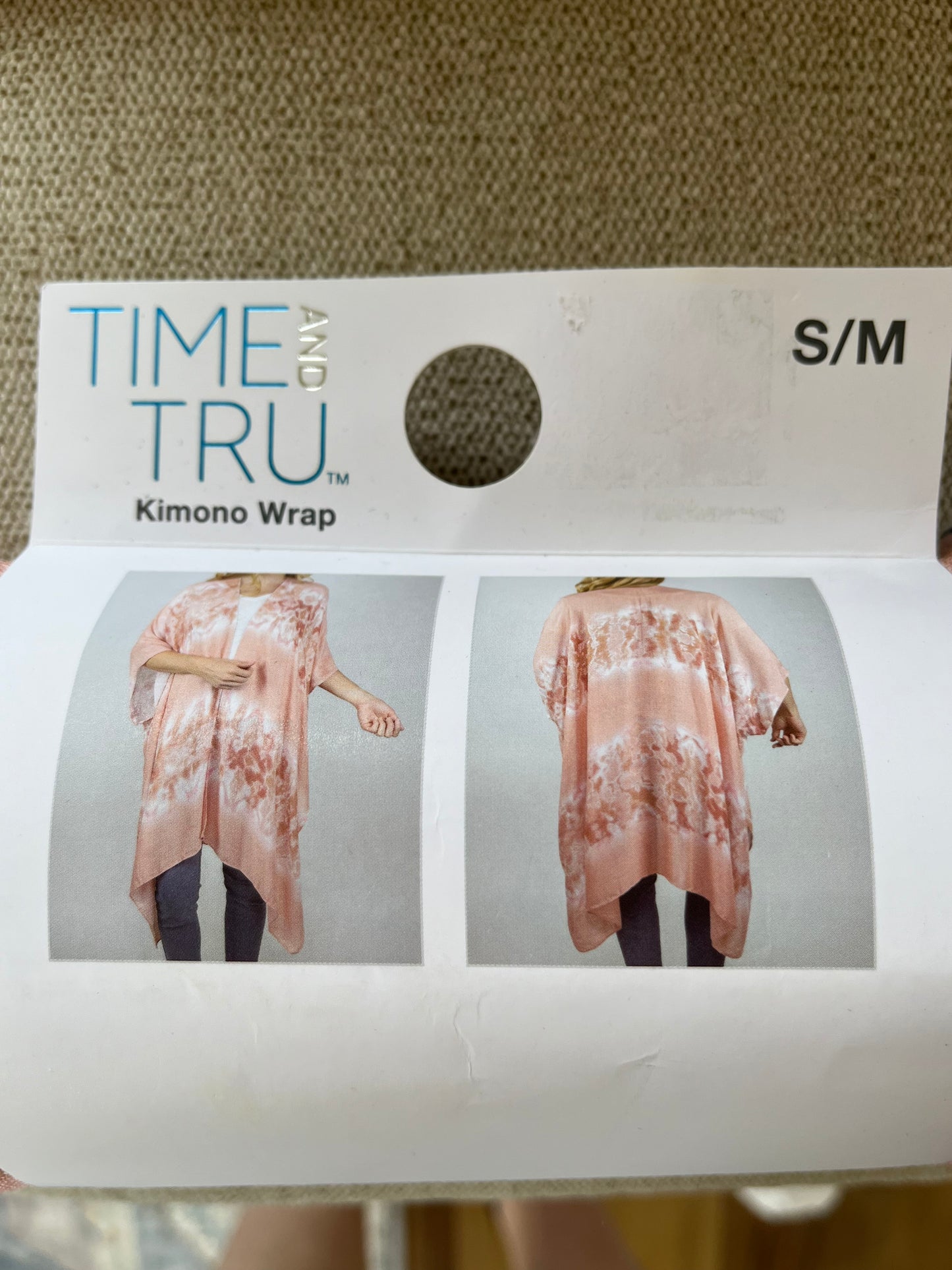 Time and Tru Blush Tye Dye Kimono