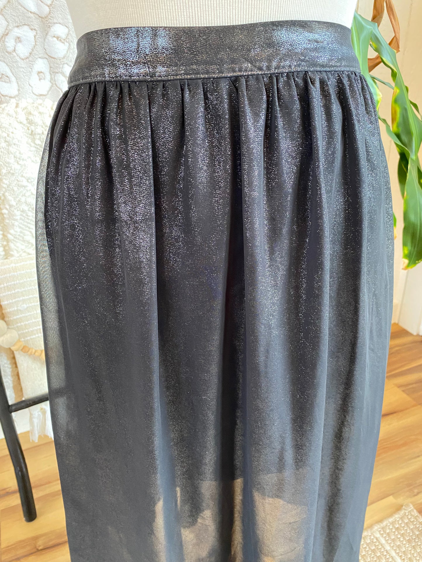Worthington Black and Silver Midi Skirt