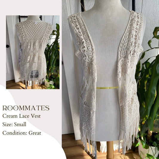 Roommates Cream Lace Vest