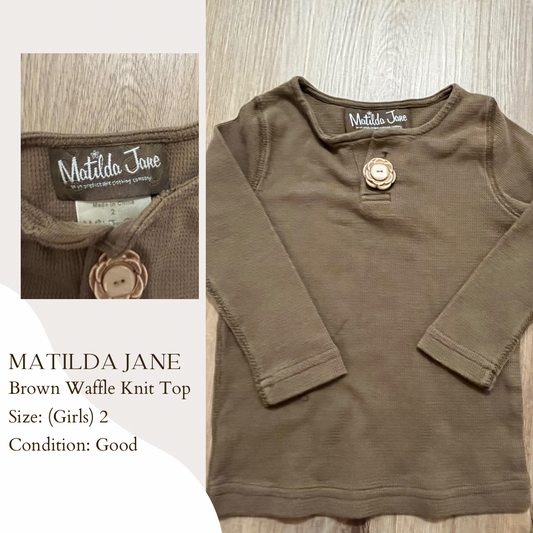 Matilda Jane Brown Waffle Knit Top
