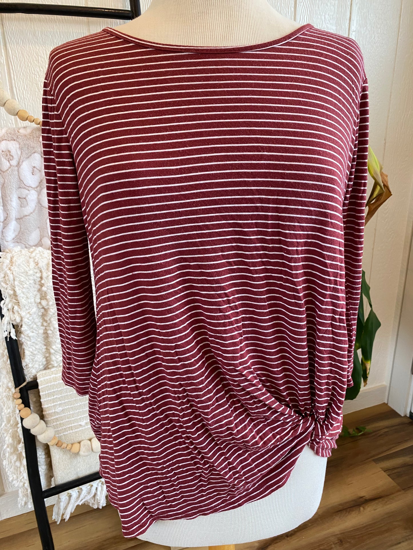 MTS Burgundy Stripe Top