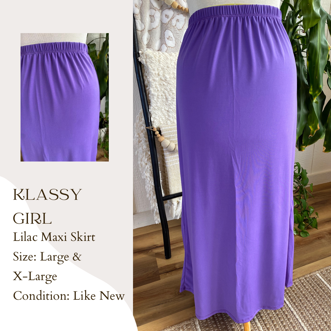 Klassy Girl Lilac Maxi Skirt