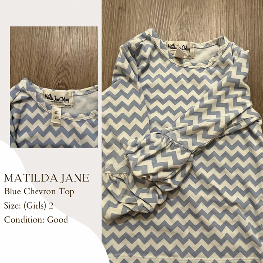 Matilda Jane Blue Chevron Top