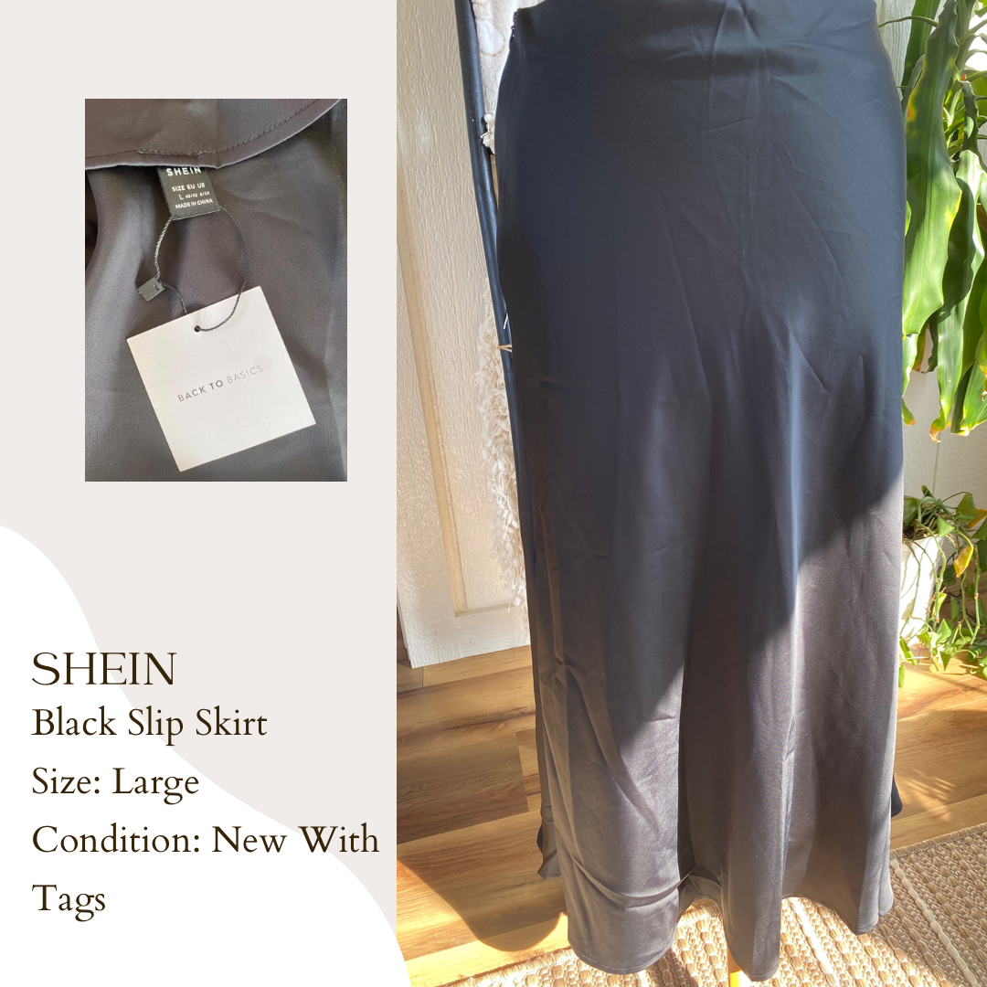 Shein Black Slip Skirt