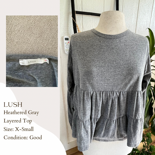 Lush Heathered Gray Layered Top