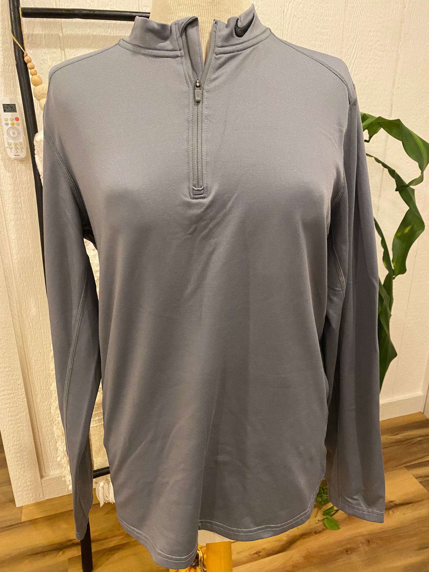 Nike Gray Fleece Lined Half Zip Top