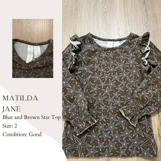 Matilda Jane Blue and Brown Star Top